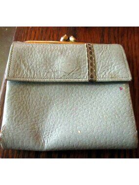 Princess Gardner Vintage 1960s Clutch Coin Wallet  Baby Blue Pigskin Leather